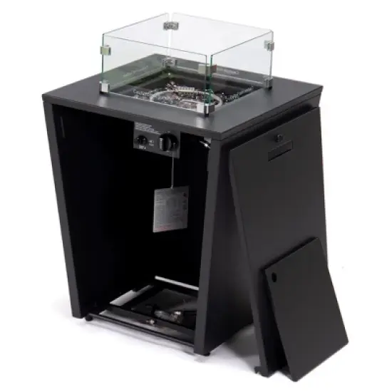 LeisureMod Chelsea Aluminum Modern Outdoor Propane Fire Pit Table with Lid, Sleek Design for Patio, Deck, Garden, Backyard, Lounge, or Poolside Area image {6}