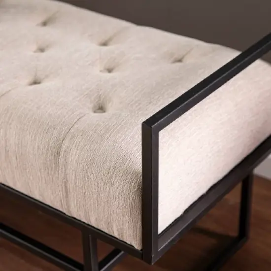 Tedges Upholstered Bench Beige/Gray - Aiden Lane image {1}