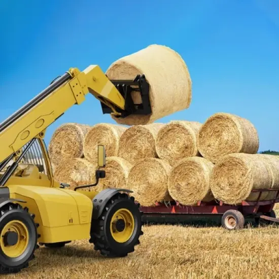 Hay Spear, Bale Spear - 49'' Heavy Duty 4500 Lbs Capacity, Quick Attach with Hex Nut & Sleeve for Tractors, Loaders image {6}