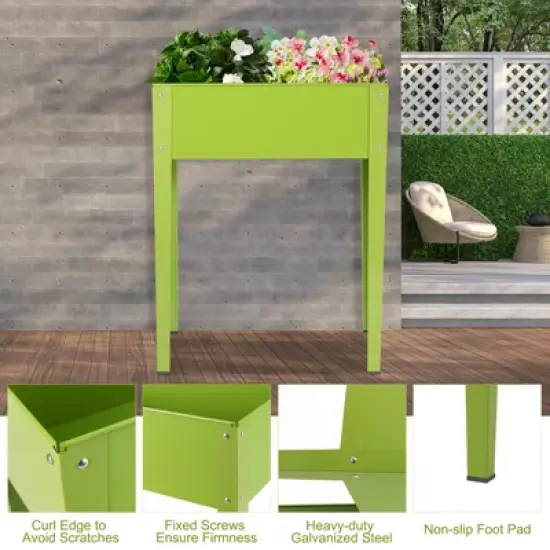 Tangkula Outdoor Elevated Garden Plant Stand Raised Garden Bed with Legs for Indoor and Outdoor Use 25" x13" x 31.5" image {6}