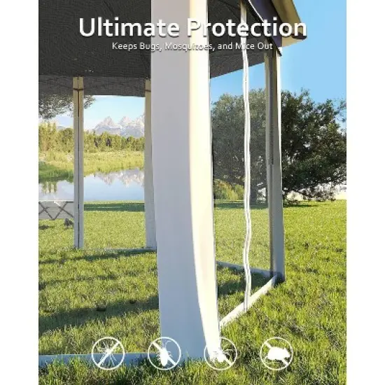 Pop Up Gazebo 13x13ft, Outside Canopy Tent with 6 Pcs Mosquito Netting, One Push Setup for Backyard Patio image {5}