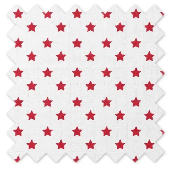 Bacati - Stars Red Ikat Muslin 100 percent Cotton Universal Baby US Standard Crib or Toddler Bed Fitted Sheet image {4}