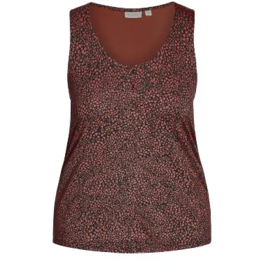 Women's Plus Size Knitted Tank Top  - Root Beer | AVENUE image {2}