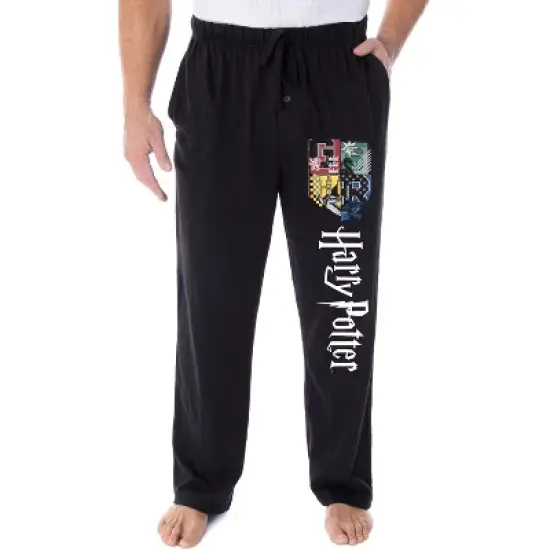 Harry Potter Adult Mens' Hogwarts Crest Collegiate Style Pajama Lounge Pants image {3}