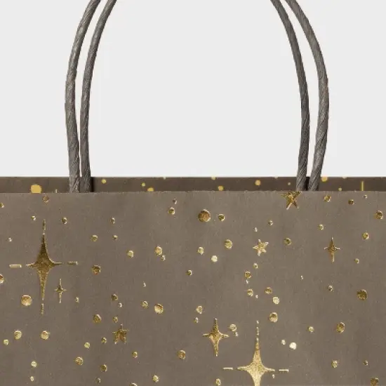 Gold foil Dots and Stars Black Jumbo Gift Bag - Spritz&trade;: Large Paper Bag for All Occasions, 19.25" x 16" x 6" image {2}