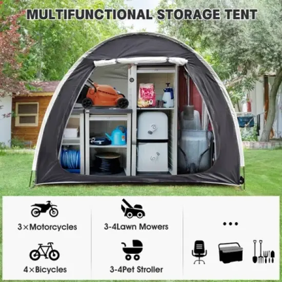 MOEPISY Nylon Portable Bike Shed Black image {1}
