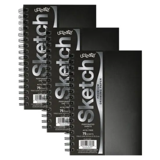 UCreate 9 x 6 in Poly Cover Sketch Book (Pack of 3) - Drawing Supplies & Notebooks image {4}