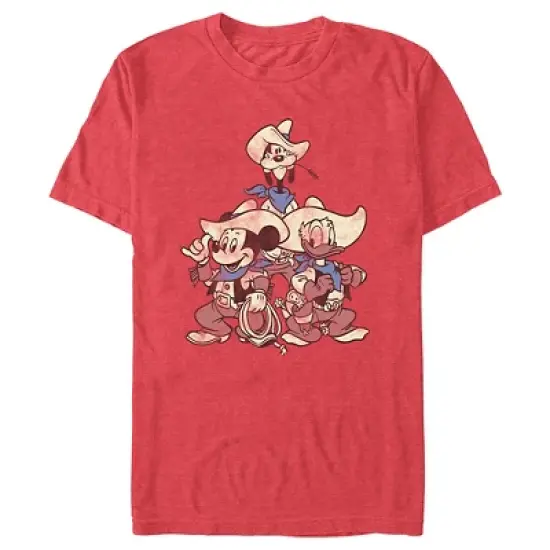 Men's Mickey & Friends Distressed Cowboy Crew T-Shirt image {4}