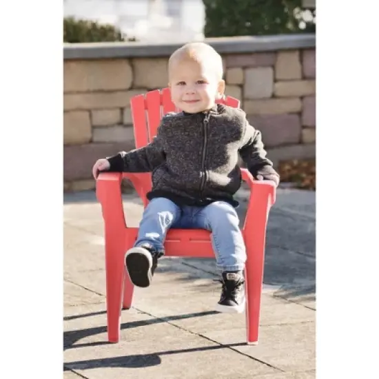 Adams Resin Child-Sized Outdoor Adirondack Stacking Chair, Cherry Red (50lb Capacity) image {3}
