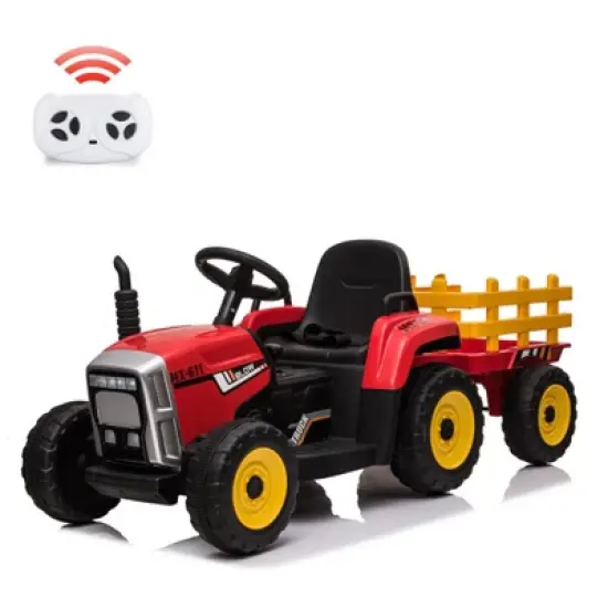 Acekool 12V Electric Tractor with Trailer & Remote, 7-LED Lights, MP3, 25W Motor, EVA Tires image {11}
