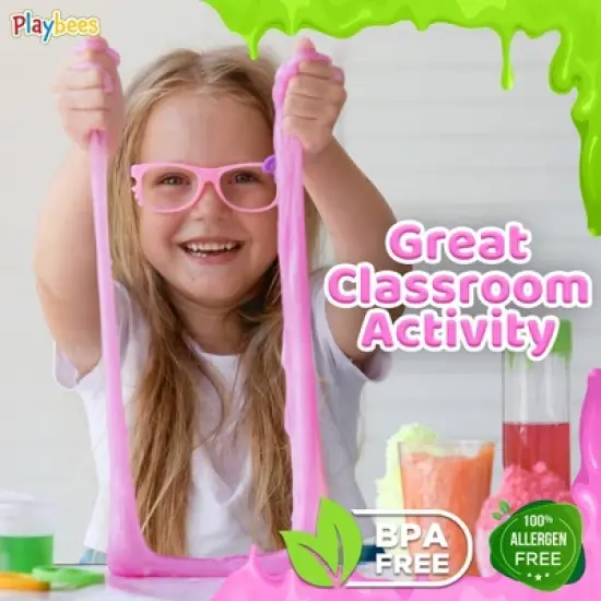 Playbees Mini Glow in The Dark Slime - 24 Pack image {4}