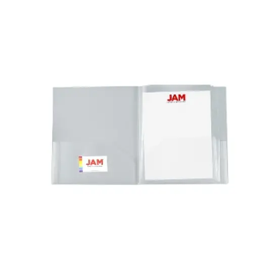 JAM Paper 10-Pocket Heavy Duty Folders Clear 3/Pack (389MP10clc) 389MP10CLC image {3}