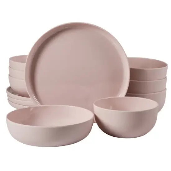 Gibson Home Candy Skies 12 Piece Wheat Straw Melamine Dinnerware Set image {8}