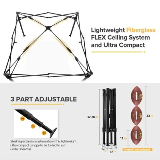 EAGLE PEAK Flex Ultra Compact 4x4 Pop-up Canopy Tent with Vented Top image {6}