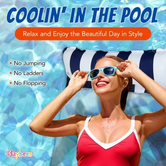 Playbees Inflatable Hammock Pool Float Lounger 2 Pack image {1}