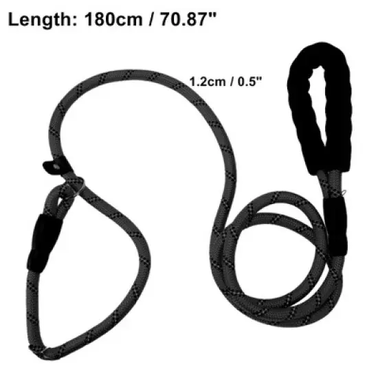 Unique Bargains Nylon Dog Leash Sponge Handle Reflective Rope Length 70.87" Diameter 1/2 inch image {5}