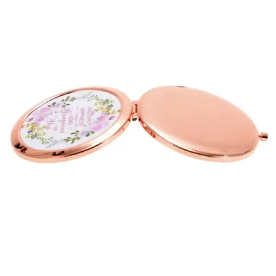 Unique Bargains Beauty Makeup Mirror Rose Gold Tone 1 Pc image {4}