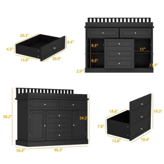 Famapy Baby Changing Table Chest of Drawers Edge Protection Top Upholstery image {9}