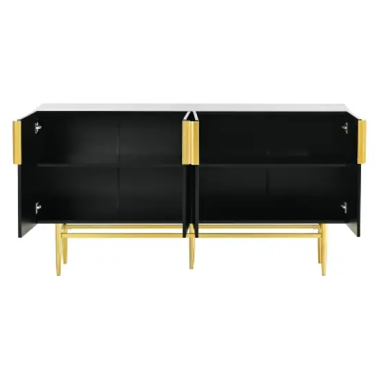 Modern Sideboard, Buffet Cabinet with Metal handles & Legs-ModernLuxe image {10}