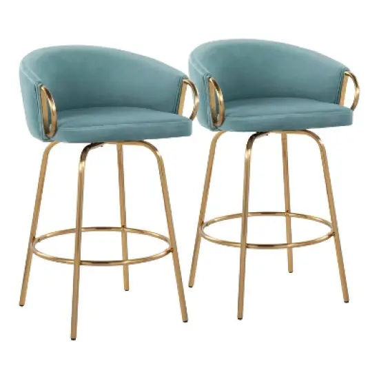 Set of 2 Claire Upholstered Counter Height Barstools - Lumisource image {15}