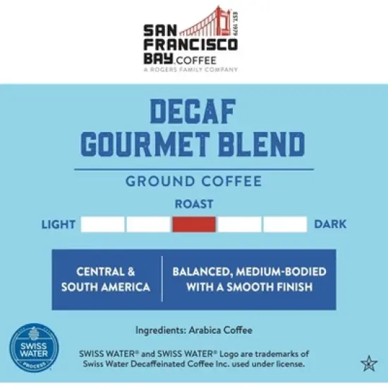 San Francisco Bay Coffee, DECAF Gourmet Blend, 28 oz Ground Decaffeinated Coffee image {2}