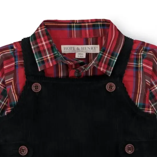 Hope & Henry Baby Organic Cotton Dapper Overall Set image {1}