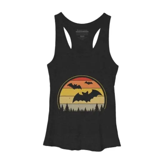 Women's Design By Humans Vintage Retro Vampire Bats Halloween Costume By Chos Racerback Tank Top image {9}