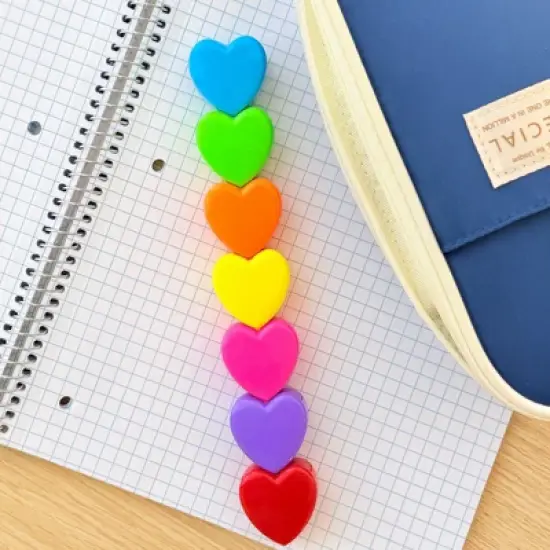 Wrapables Mini Stackable Highlighters, Cute Multi-color Markers, Hearts image {5}