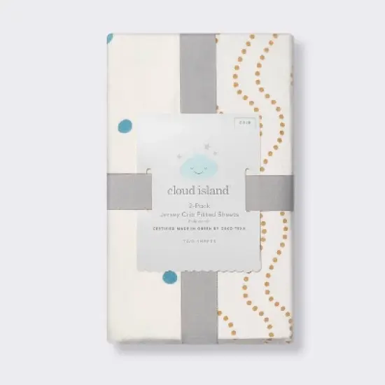 Fitted Jersey Crib Sheet - Dots & Squiggles - 2pk - Cloud Island&trade; image {3}