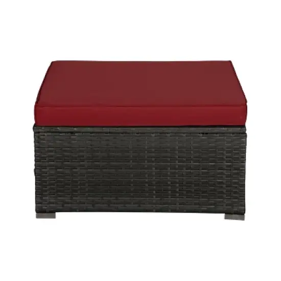 4pc Outdoor Wicker Conversation Set - Red/Brown - GODEER image {10}