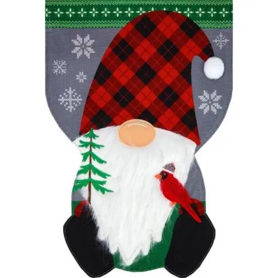 Briarwood Lane Winter Gnome Burlap Garden Flag Humor Snowflakes 1 image {4}