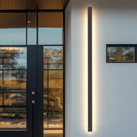 DORESshop Outdoor Wall Light 45W Waterproof IP65 with Built-in LED, Warm White 3000K, Sable Black, for Corridors, Gardens, and Entryways, 59in Long image {10}