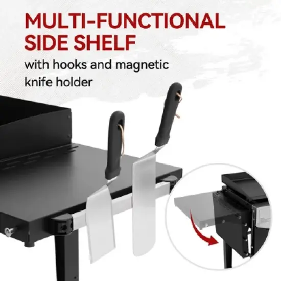 Royal Gourmet 4-Burner 48000 BTU Iron Propane Combination Gas Grill & Cover GD405BTG Black & Silver image {9}