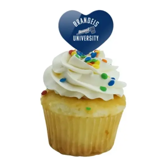 Brandeis University Judges Logo Heart Love Cupcake Picks Toppers Decoration Set of 6 image {4}