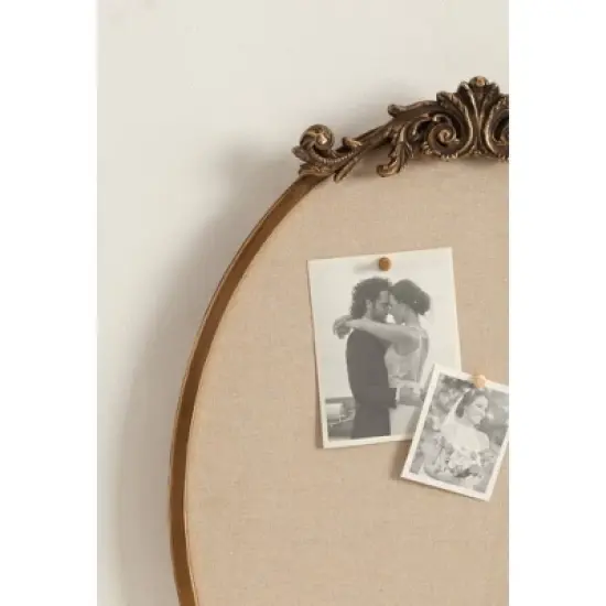 Kate & Laurel All Things Decor 18"X24" Arendahl Oval Framed Pinboard Gold image {8}