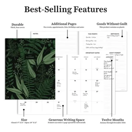 TF Publishing 2024 Monthly Planner 11"x9" Botanical Dream image {4}