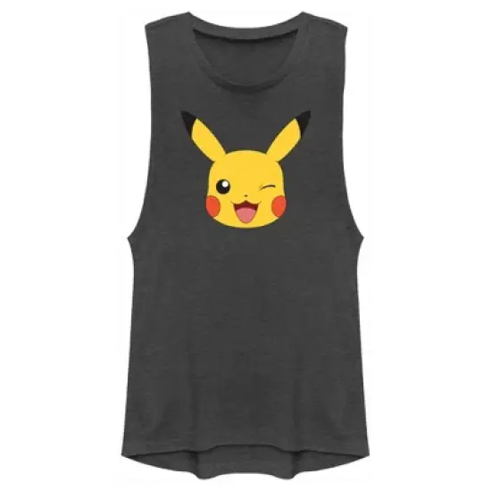 Junior's Pokemon Pikachu Wink Face Festival Muscle Tee image {3}
