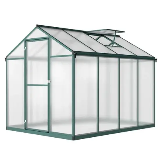 6x8 FT Greenhouse for Outdoors, Polycarbonate Greenhouse with Quick Setup Structure and Roof Vent image {7}