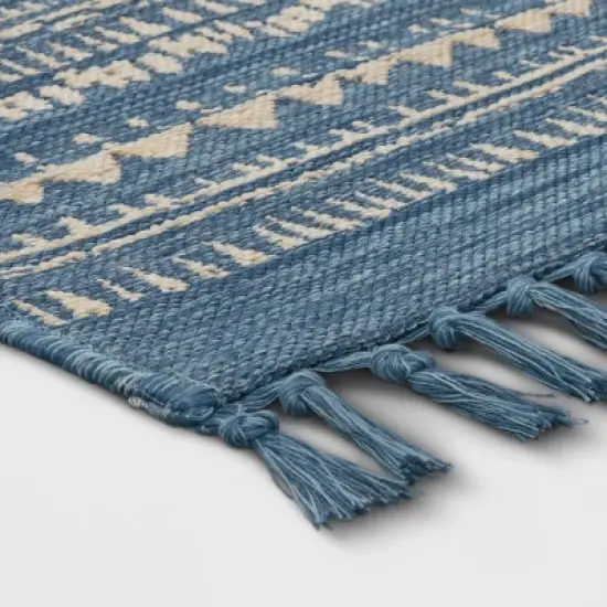 5' x 7' Fringe Outdoor Rug Blue Striped - Threshold&trade; image {2}