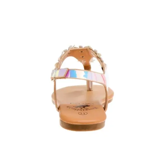 Beverly Hills Polo Club Girls Thong Sandal with Multi Flower Accents (Toddler) image {2}
