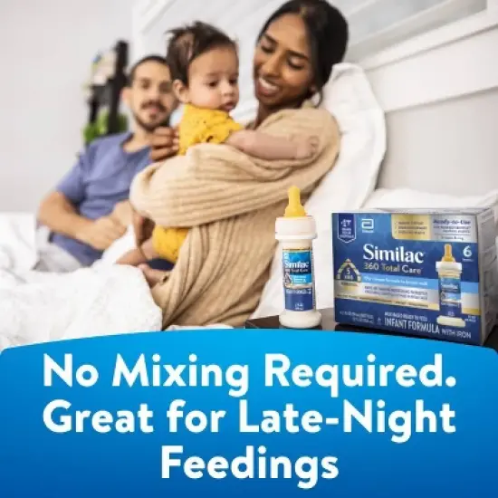 Similac 360 Total Care Non-GMO Ready to Feed Infant Formula Bottles - 2 fl oz Each/12ct image {2}