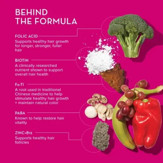 HUM Nutrition Hair Strong Vegan Gummies for Hair Growth + Strength + Thickness - 60ct image {5}