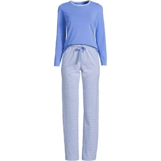 Lands' End Women's Tall Knit Pajama Set Long Sleeve T-Shirt and Pants image {12}
