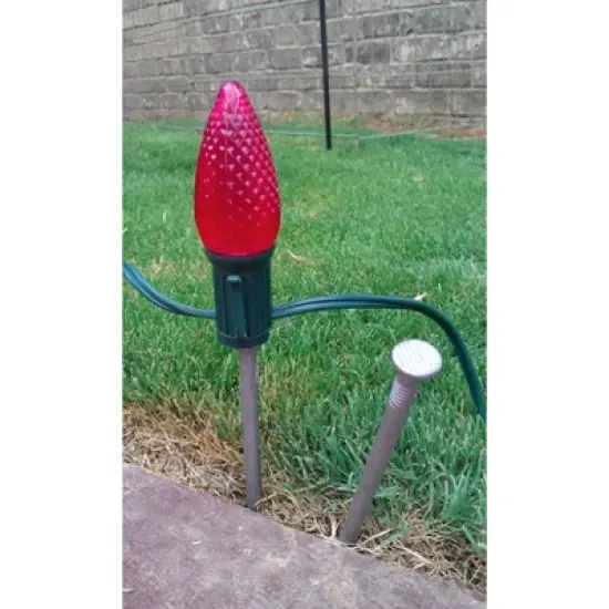 Novelty Lights C9 Magnetic Socketed Holiday Light String, Green Wire with 12 Inch Spacing, E17 Sockets, For Steel Surfaces image {4}