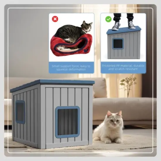 Decksplore Pet House Indoor Outdoor Use Easy to Clean Durable Slanted Top image {7}