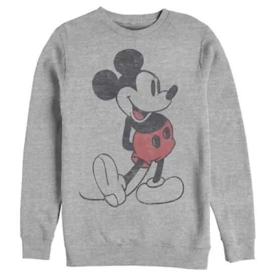Men's Mickey & Friends Distressed Mickey Mouse Pose Sweatshirt image {3}