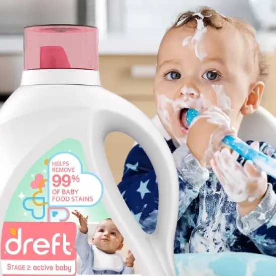 Dreft Stage 2: Active Baby Liquid Laundry Detergent image {3}