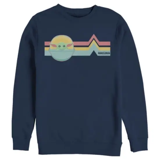 Men's Star Wars The Mandalorian The Child Retro Stripes Sweatshirt image {2}