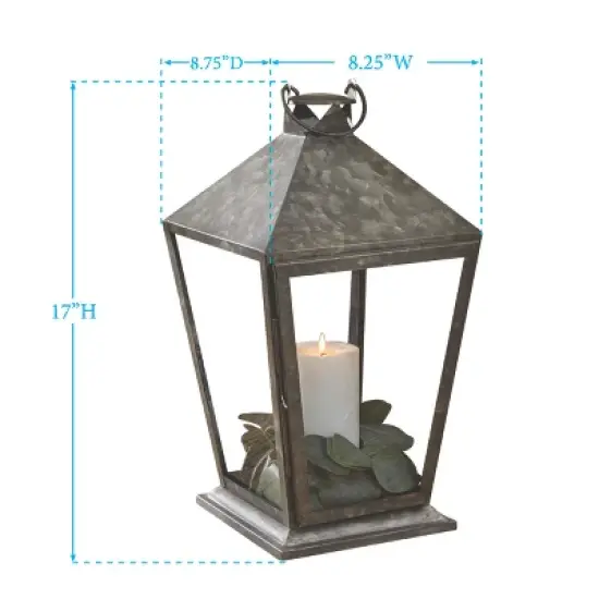 Park Designs Tall Square Galvanized Lantern image {3}
