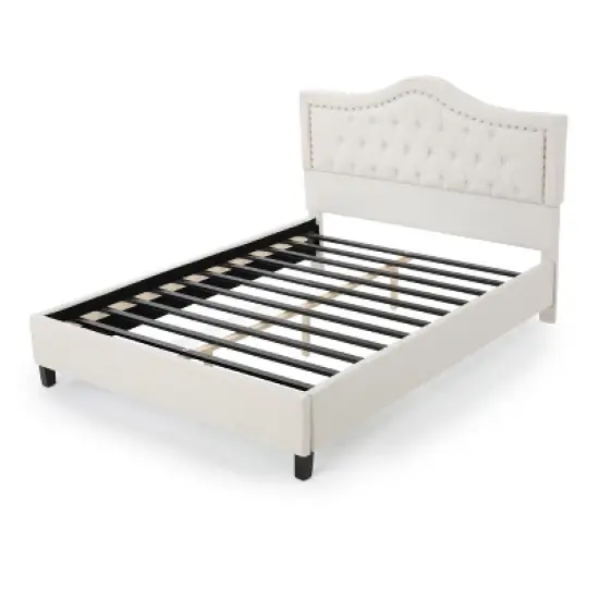 Queen Dante Upholstered Traditional Bed Frame - Christopher Knight Home image {4}